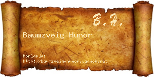 Baumzveig Hunor névjegykártya